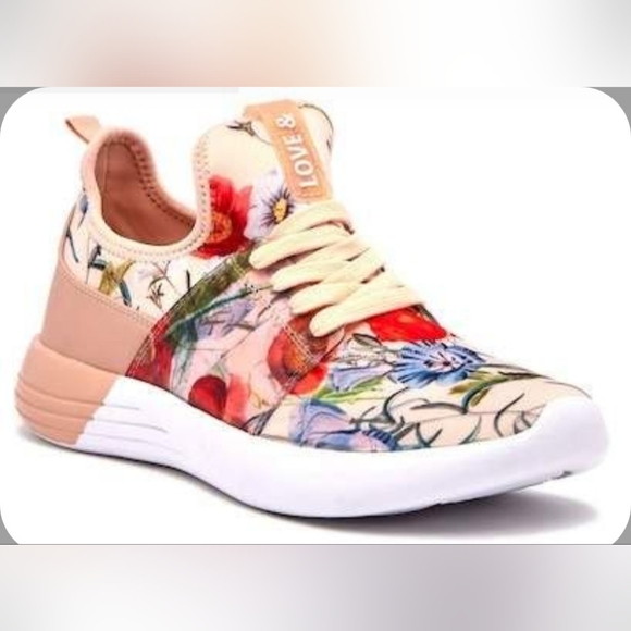 Aldo Jessup Floral Sneaker Peach Flower Design Size 8.5 - Picture 1 of 8